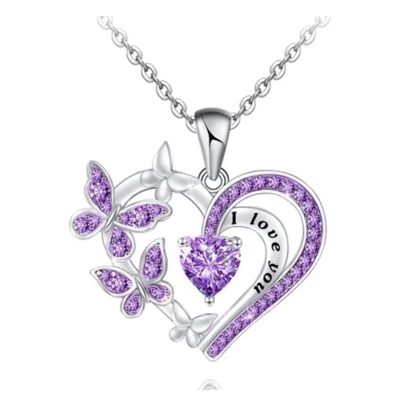 PURPLE BUTTERFLY PENDANT - Picture 3 of 4